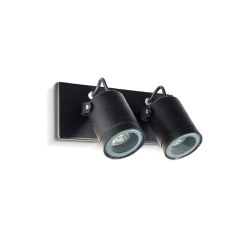 Spot 2xGU10 móvil de exterior aluminio negro